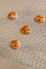 Salmon & roe savory macaron