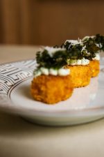 Crispy Polenta with Herb Cream & Kale Parmesan - Image 4