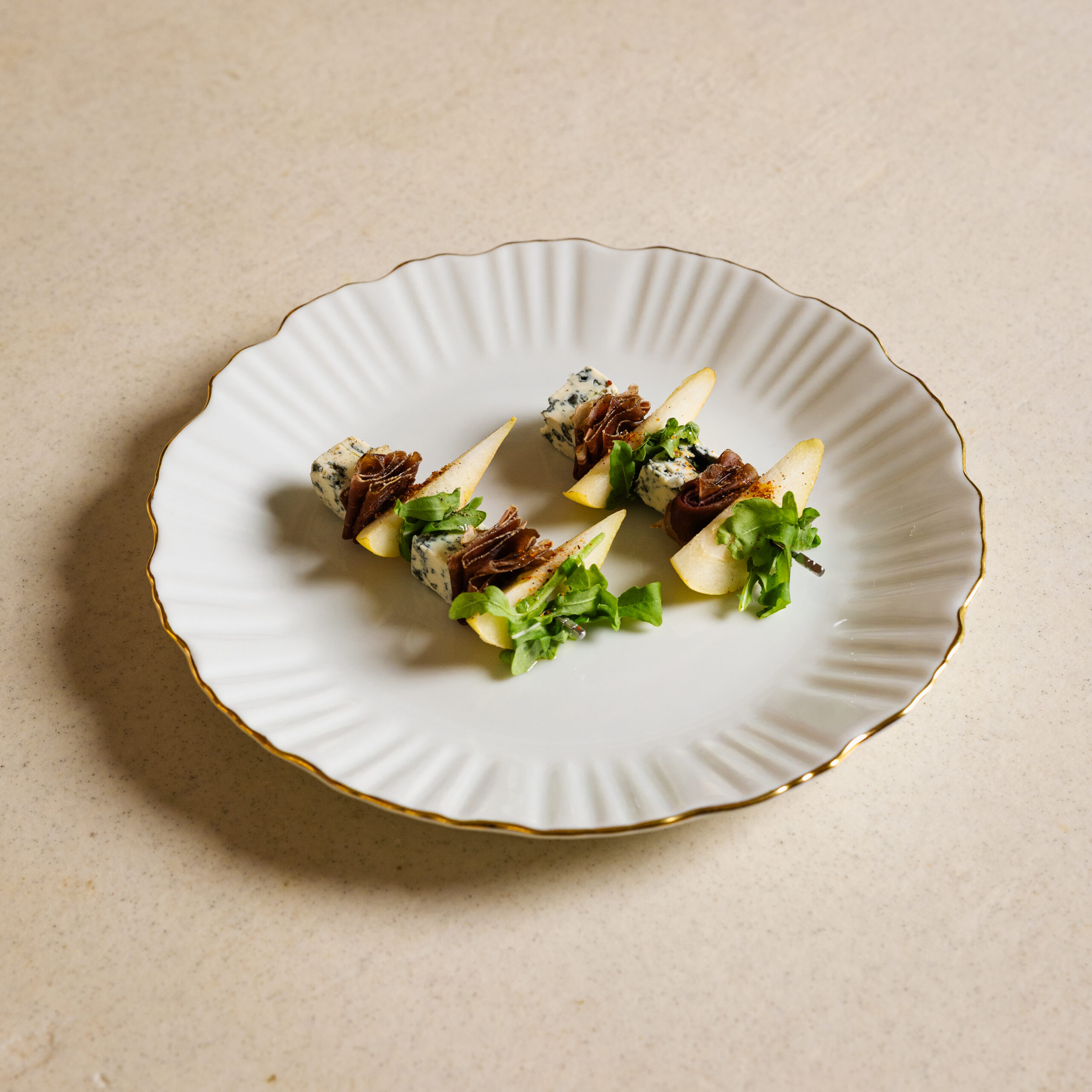 _65A4660-2 Blue Cheese, Pear & Beef Speck Skewer - Image 1